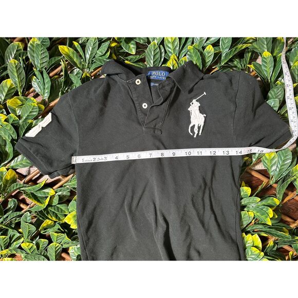 Polo Ralph Lauren Big Pony Classic Slim Fit Mesh Polo Polo Black Kids Size M - Picture 11 of 12